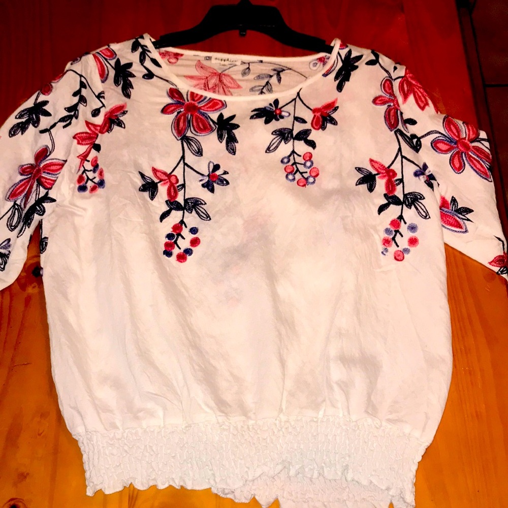 White blouse with embroidery